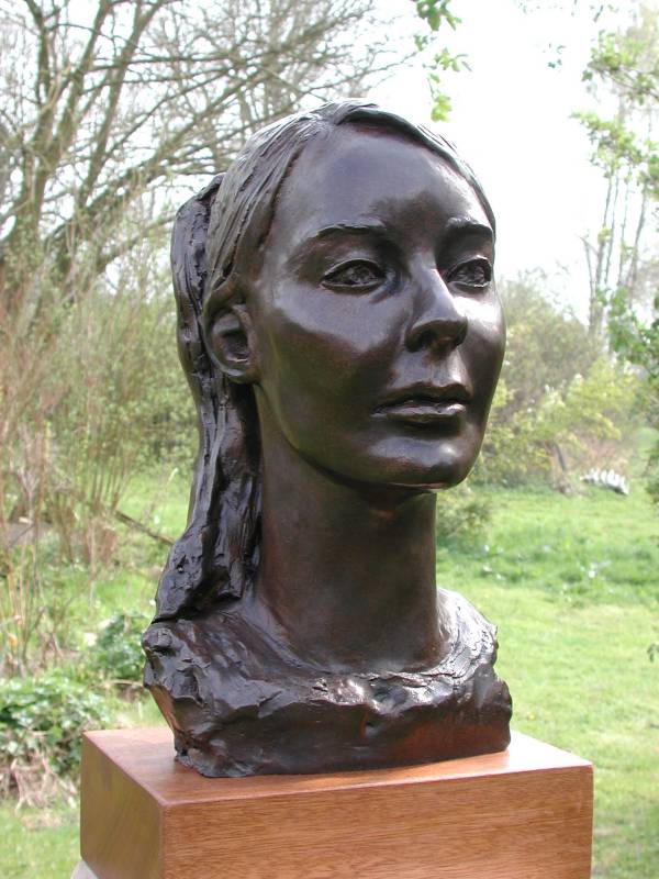 Three quarter view of the same lifesize bust
