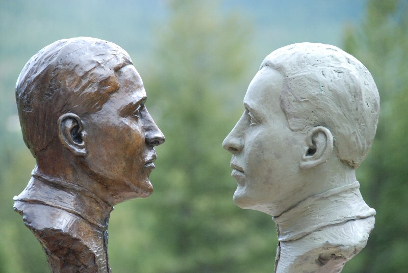 face to face the clay bust and bronze bust of Canadian aviator Billy Bishop (William Bishop)