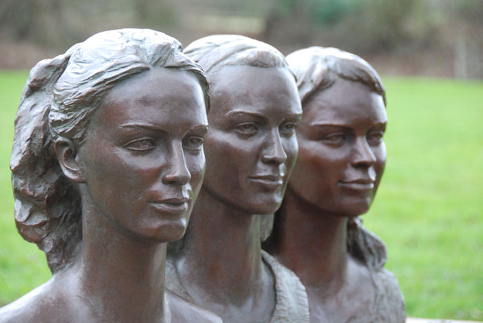 Bronze busts / sculpture portraits of Lady Violet Manners, Lady Alice Manners and Lady Eliza Manners
