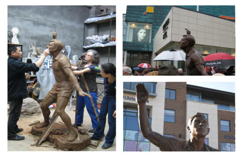 Public art lifesize sculpture commission in bronze